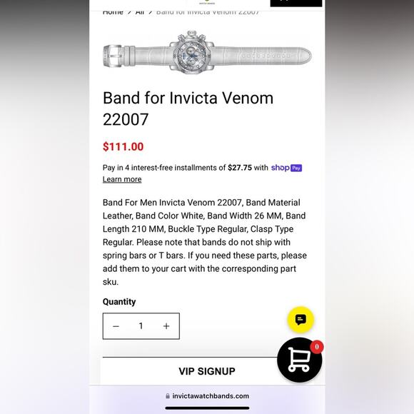 New Invicta Reserve Venom 22007 Limited Edition White Leather Swiss Quartz Watch - Picture 16 of 16